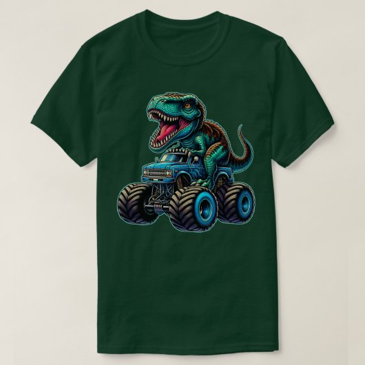 Monster Truck Funny Design Riding T Rex Lover Anim T-Shirt (Design vorne)