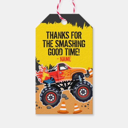 Monster Truck Gastgeschenk Tags Geschenkanhänger (Vorderseite)
