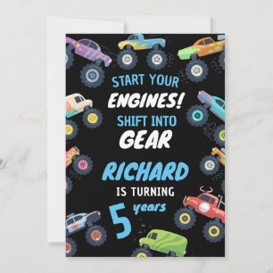 Monster Truck Geburtstag Abenteuer für Kinder Funn Einladung