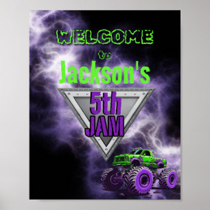 Monster Truck Geburtstag Begrüßungszeichen Poster