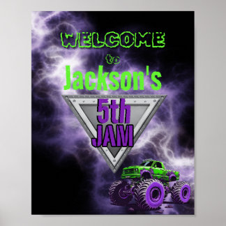 Monster Truck Geburtstag Begrüßungszeichen Poster