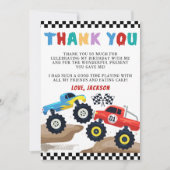 Monster Truck Geburtstag Danke Karte (Vorderseite)