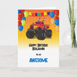 Monster Truck Geburtstag des Jungen Karte