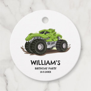 Monster Truck Geburtstag Party Minimal Boys Geburt Geschenkanhänger