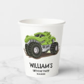 Monster Truck Geburtstag Party Minimal Boys Geburt Pappbecher (Vorderseite)