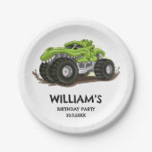 Monster Truck Geburtstag Party Minimal Boys Geburt Pappteller (Vorderseite)