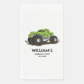 Monster Truck Geburtstag Party Minimal Boys Geburt Serviette (Vorderseite)