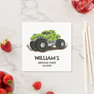 Monster Truck Geburtstag Party Minimal Boys Geburt Serviette