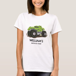 Monster Truck Geburtstag Party Minimal Boys Geburt T-Shirt