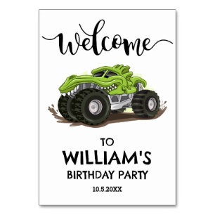Monster Truck Geburtstag Party Minimal Boys Geburt Tischnummer