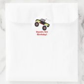 Monster Truck Geburtstag Personalisierter Aufklebe Runder Aufkleber (Tasche)