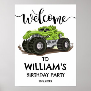 Monster-Truck-Geburtstagsfeier Minimale Jungen-Geb Poster