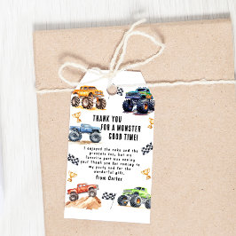 Monster Truck Geburtstagsparty Danke für das Gesch Geschenkanhänger