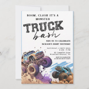 Monster-Truck-Geburtstagsparty-Einladung für Junge Einladung