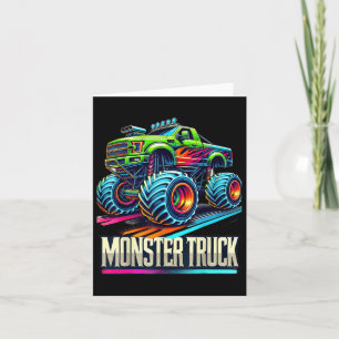 Monster Truck Geburtstagsparty Retro Vintages Mons Karte