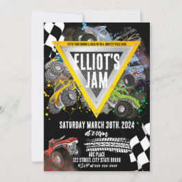 Monster Truck Geburtstagsrennen Einladung