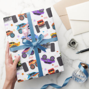 Monster-Truck-Geschenkpapier, großes Rad LKW-Gesch Geschenkpapier