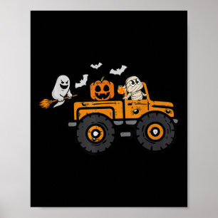 Monster Truck Ghost Pumpkin Halloween Kostümjunge Poster