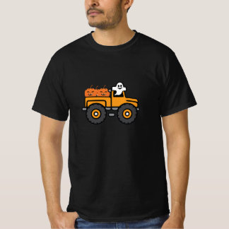 Monster Truck Ghost Pumpkin Halloween T - Shirt