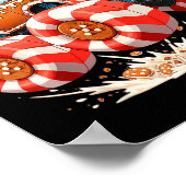 Monster Truck Gingerbread Man Christmas Poster (Ecke)