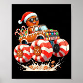 Monster Truck Gingerbread Man Christmas Poster (Vorne)