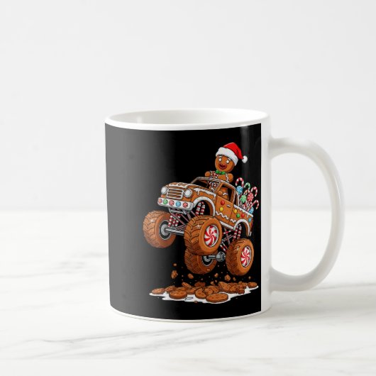 Monster Truck Gingerbread Man Funny Christmas Baki Kaffeetasse (Rechts)