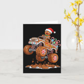 Monster Truck Gingerbread Man Funny Christmas Baki Karte (Gelbe Blume)