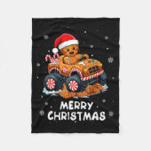 Monster Truck Gingerbread Man Funny Merry Christma Fleecedecke (Vorderseite)