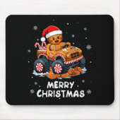 Monster Truck Gingerbread Man Funny Merry Christma Mousepad (Vorne)
