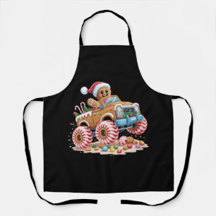 Monster-Truck-Gingerbread-Man-Weihnachtsbacken Schürze