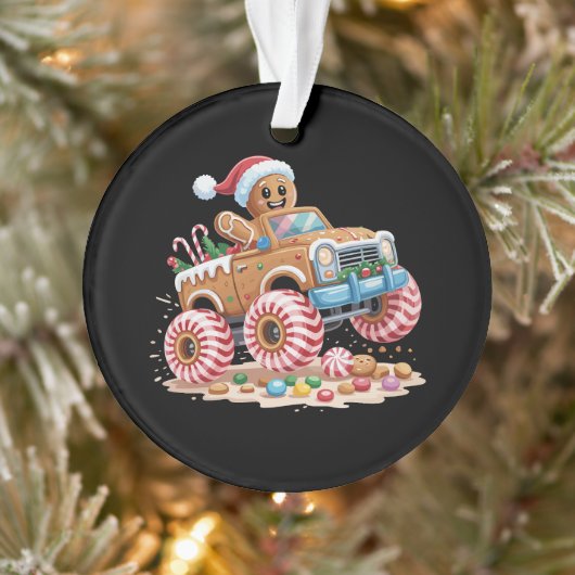 Monster Truck Gingerbrei Mann Weihnachtsgebäck Ornament (Baum)