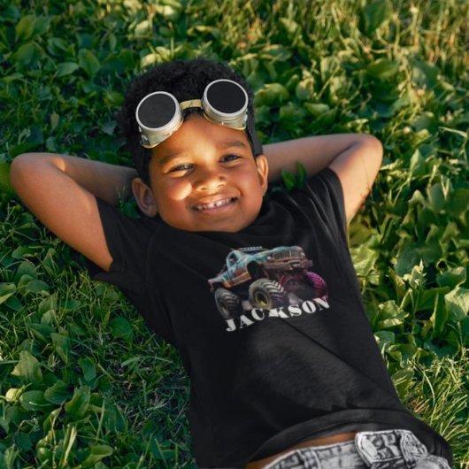 Monster Truck Grafischer Name T - Shirt für Jungen