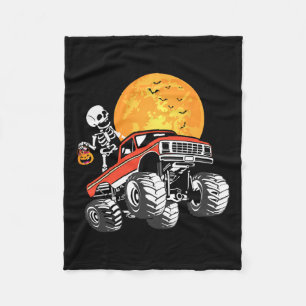 Monster Truck Halloween Boys Truck Pumpkin Fleecedecke