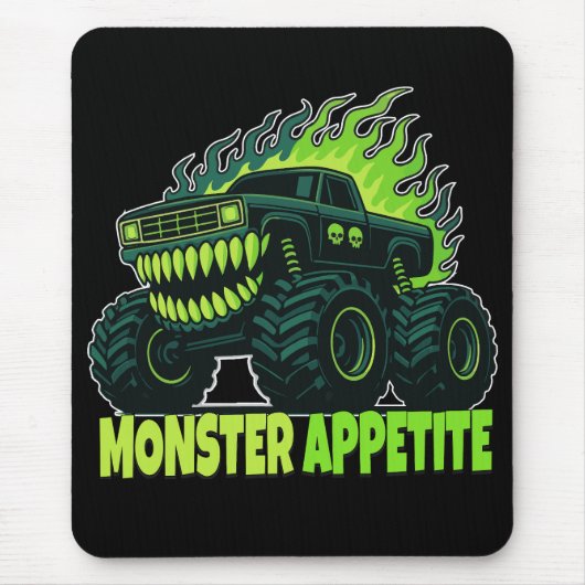 Monster-Truck-Horror-Flamme Mousepad (Vorne)