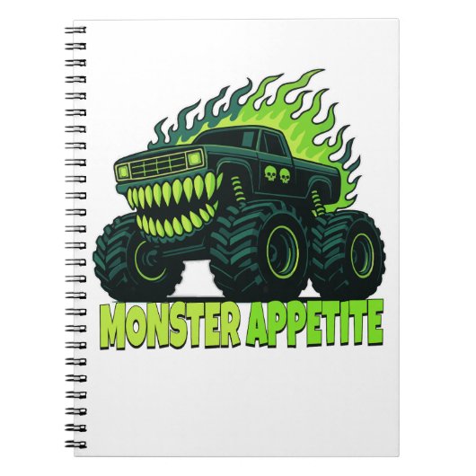 Monster-Truck-Horror-Flamme Notizblock (Vorderseite)