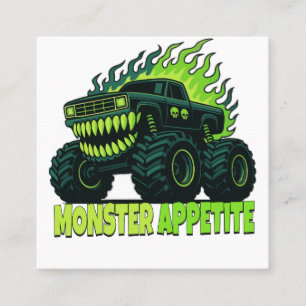 Monster-Truck-Horror-Flamme Quadratische Visitenkarte