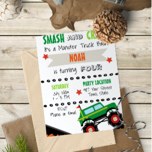 Monster Truck Invitation Einladung