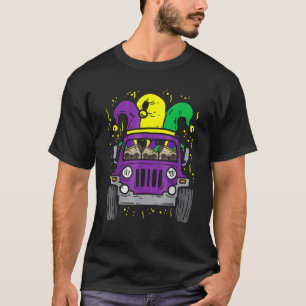 Monster Truck Jester Mops Mardi Gras Carnival Dog T-Shirt