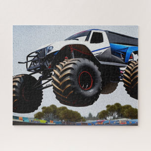 Monster Truck Jump Oil Paint, Jigsaw Puzzle
