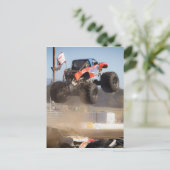 Monster Truck Jumping Postkarte (Stehend Vorderseite)