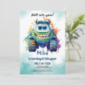 Monster Truck Junge Geburtstag Einladung (Stehend Vorderseite)