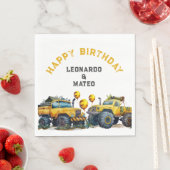 Monster Truck Jungle Boys Happy Birthday Serviette (Beispiel)