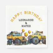 Monster Truck Jungle Boys Happy Birthday Serviette (Vorderseite)