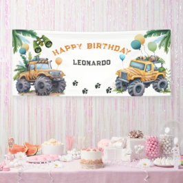 Monster Truck Jungle Safari Boy Geburtstag Banner