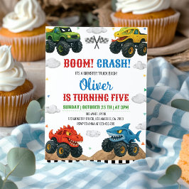 Monster Truck Kindergeburtstag Einladung Boom Cras