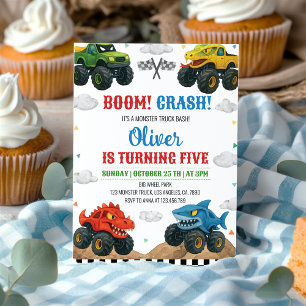 Monster Truck Kindergeburtstag Einladung Boom Cras