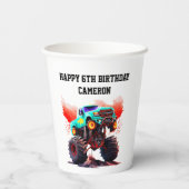 Monster Truck Kindergeburtstag Party Pappbecher (Rückseite)