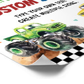 Monster Truck Kindergeburtstag Party Tafelzeichen Poster (Ecke)