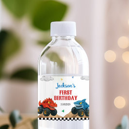 Monster Truck Kindergeburtstag Wasserflasche Wasserflaschenetikett