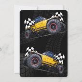 Monster Truck Kundgebung Geburtstagsparty Mileston Einladung (Rückseite)